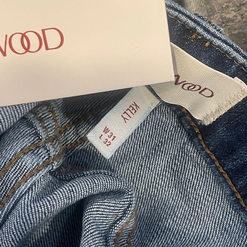 Blue Boot Cut Jeans with Floral Embroidery - Picture 7 of 7